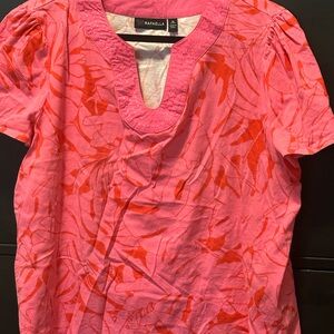 Rafaella Vibrant Pink and Red Short Sleeve Top